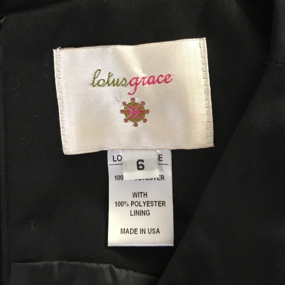 Lotus Grace Black Dress with Gold Waist Detail - Picture 8 of 8